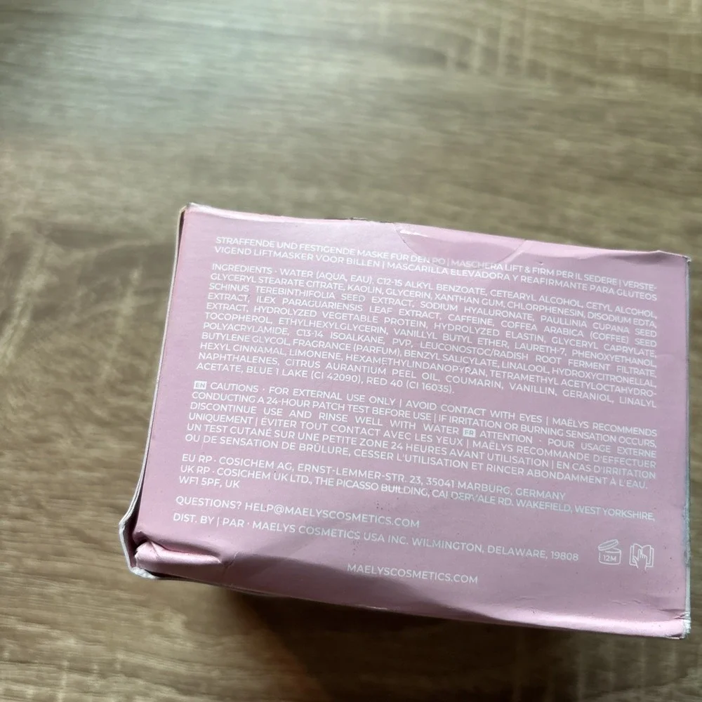 Maelys Cosmetics B-Tight Lift and Firm Booty Mask Moisturizer - 3.4 oz NEW W/BOX